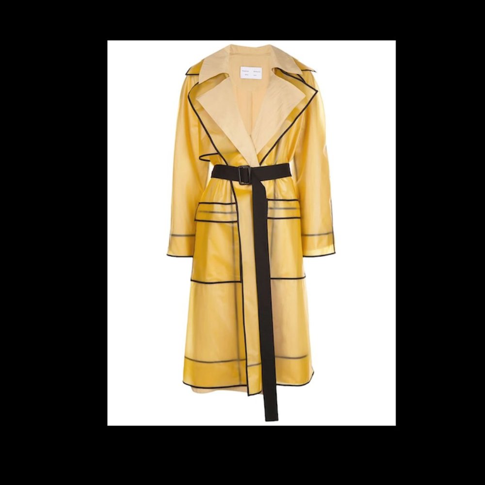 Proenza Schouler White Label PSWL Layered Belted Rain Coat